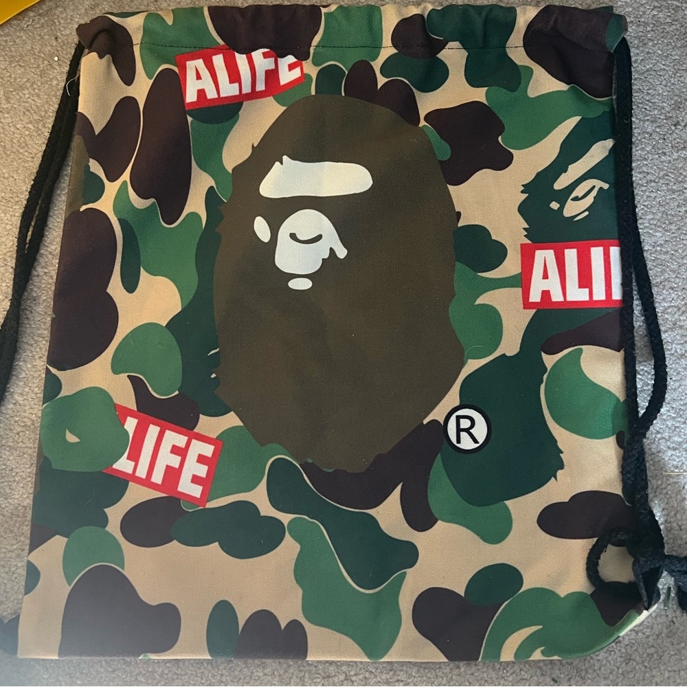 BAPE Camouflage Drawstring Bag